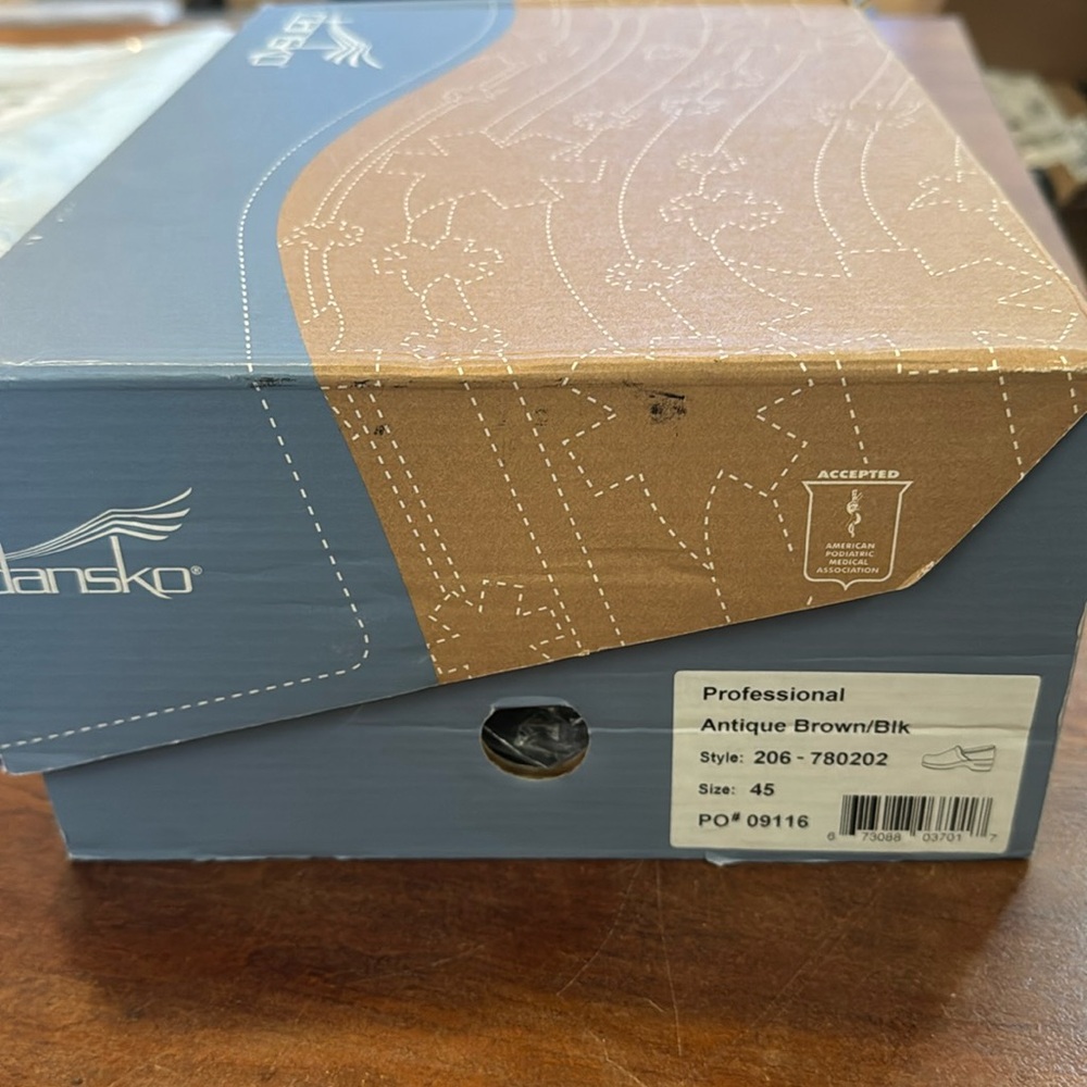 Dansko Professional Antique Oiled Leather Brown/Blk Clogs 206-780202 size 45